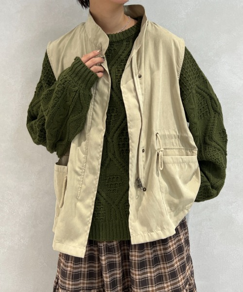 kutir（クティール）の「モッズベスト（ベスト・レディース・ブラック/カーキ/オレンジ/グレイッシュベージュ・FREE）」の3枚目の写真