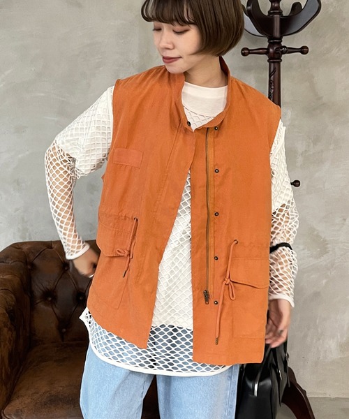 kutir（クティール）の「モッズベスト（ベスト・レディース・ブラック/カーキ/オレンジ/グレイッシュベージュ・FREE）」の4枚目の写真