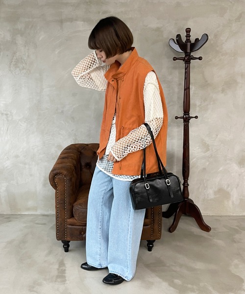 kutir（クティール）の「モッズベスト（ベスト・レディース・ブラック/カーキ/オレンジ/グレイッシュベージュ・FREE）」の5枚目の写真