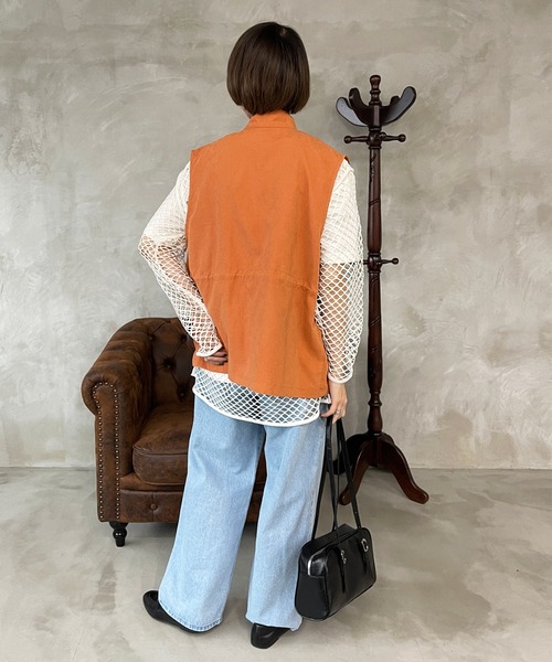 kutir（クティール）の「モッズベスト（ベスト・レディース・ブラック/カーキ/オレンジ/グレイッシュベージュ・FREE）」の6枚目の写真