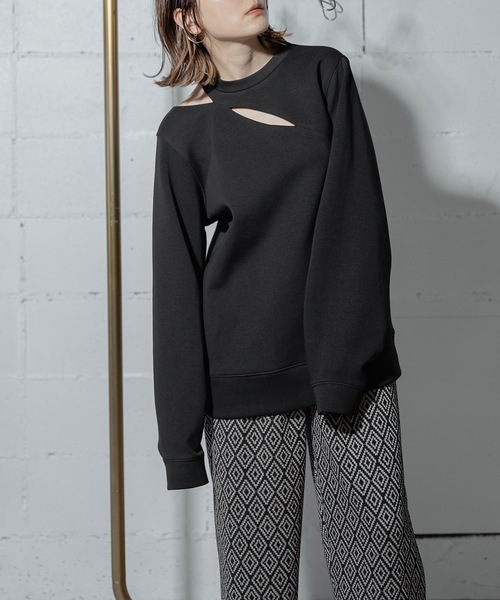 ANOGH（アノフ）の「CUTTING SWEAT PO（スウェット・レディース・ホワイト/バーガンディー・FREE）」の15枚目の写真