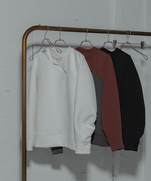 ANOGH（アノフ）の「CUTTING SWEAT PO（スウェット・レディース・ホワイト/バーガンディー・FREE）」の10枚目の写真