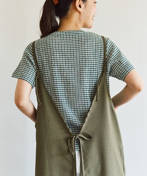 studio CLIP（スタディオクリップ）の「FUFUFU おしゃれカフェエプロン（エプロン・レディース・ベージュ/カーキ・FREE）」の7枚目の写真