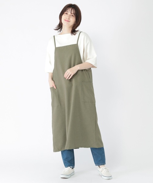 studio CLIP（スタディオクリップ）の「FUFUFU おしゃれカフェエプロン（エプロン・レディース・ベージュ/カーキ・FREE）」の10枚目の写真
