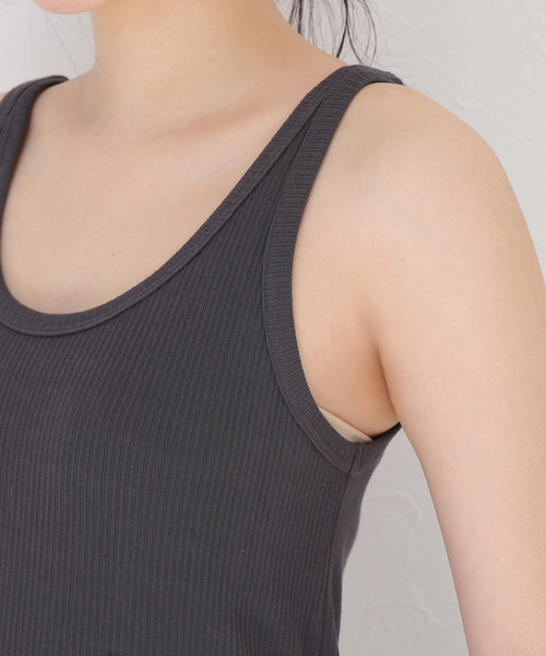 journal standard L'essage(ジャーナルスタンダードレサージュ)の「ベアテレコ タンク(タンクトップ・レディース・ホワイト/チャコールグレー/ベージュ/モスグリーン・FREE)」の18枚目の写真