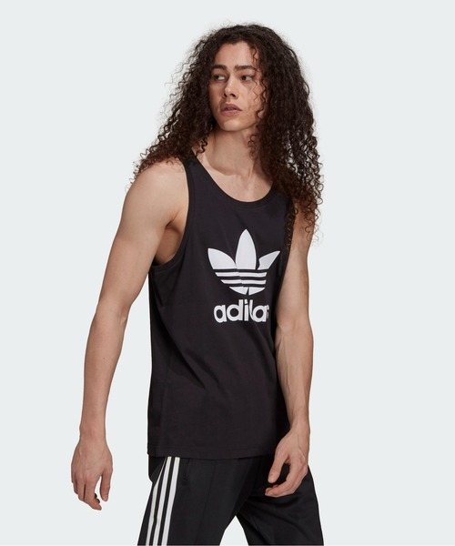 adidas（アディダス）の「アディカラー クラシックス トレフォイル タンクトップ / 夏服 / アディダスオリジナルス（タンクトップ・メンズ・ブラック×ホワイト/ホワイト×ブラック・X-SMALL/LARGE/MEDIUM/SMALL/X-LARGE/XX-LARGE/XXX-LARGE）」の3枚目の写真