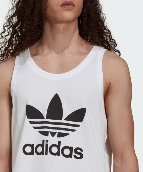 adidas（アディダス）の「アディカラー クラシックス トレフォイル タンクトップ / 夏服 / アディダスオリジナルス（タンクトップ・メンズ・ブラック×ホワイト/ホワイト×ブラック・X-SMALL/LARGE/MEDIUM/SMALL/X-LARGE/XX-LARGE/XXX-LARGE）」の8枚目の写真