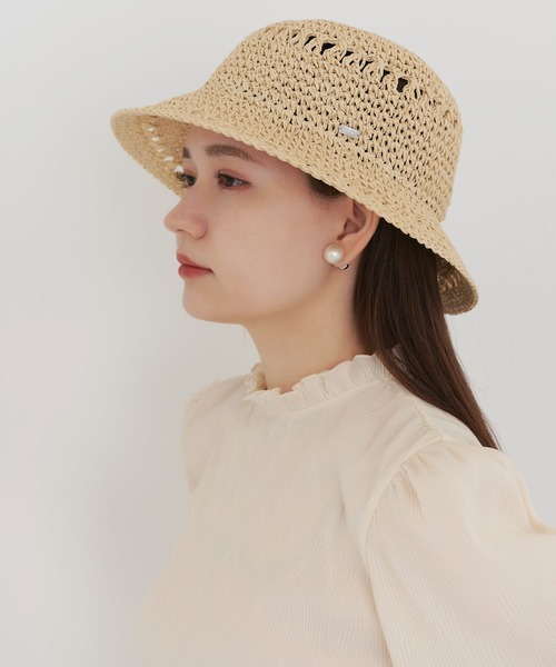 TINA：JOJUN（ティーナジョジュン）の「手編み ペーパーハット TINA：JOJUN（ハット・レディース・ホワイト/ブラック・F）」の12枚目の写真