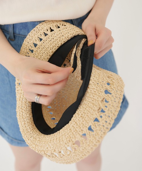 TINA：JOJUN（ティーナジョジュン）の「手編み ペーパーハット TINA：JOJUN（ハット・レディース・ホワイト/ブラック・F）」の5枚目の写真