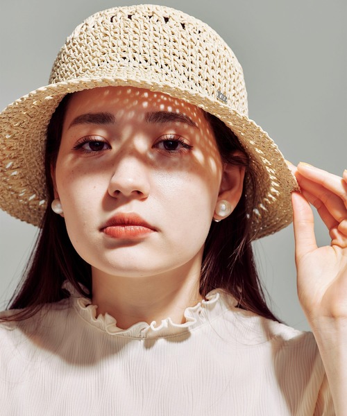 TINA：JOJUN（ティーナジョジュン）の「手編み ペーパーハット TINA：JOJUN（ハット・レディース・ホワイト/ブラック・F）」の8枚目の写真