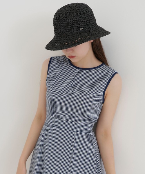 TINA：JOJUN（ティーナジョジュン）の「手編み ペーパーハット TINA：JOJUN（ハット・レディース・ホワイト/ブラック・F）」の10枚目の写真