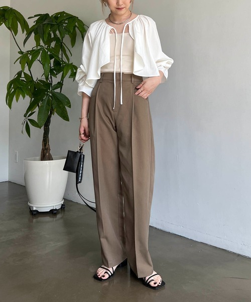 CAPRICIEUX LE'MAGE（カプリシューレマージュ）の「ローウエストスラックスパンツ（スラックス・レディース・ベージュ/ブラウン/グレー/ブラック・38/36）」の9枚目の写真