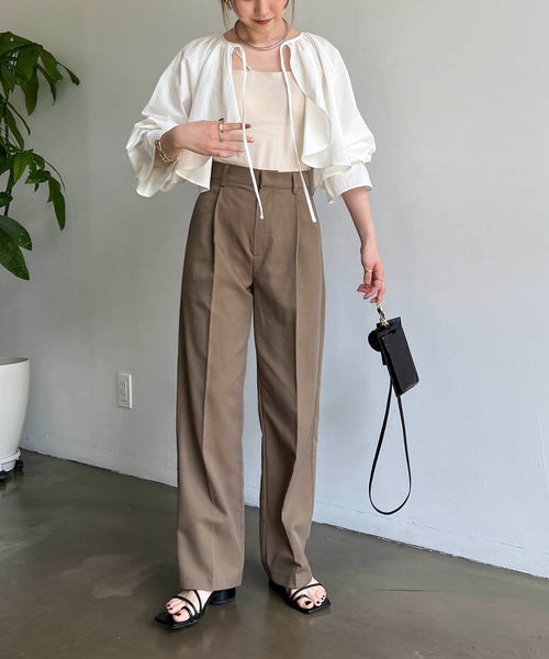 CAPRICIEUX LE'MAGE（カプリシューレマージュ）の「ローウエストスラックスパンツ（スラックス・レディース・ベージュ/ブラウン/グレー/ブラック・38/36）」の12枚目の写真