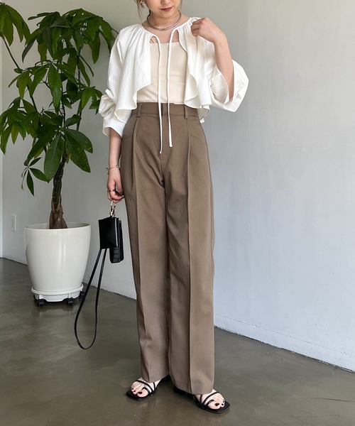 CAPRICIEUX LE'MAGE（カプリシューレマージュ）の「ローウエストスラックスパンツ（スラックス・レディース・ベージュ/ブラウン/グレー/ブラック・38/36）」の13枚目の写真