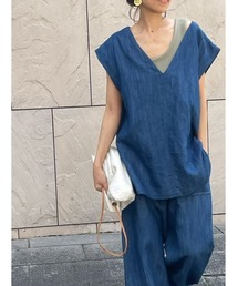 ulu | Linen denim vest(ベスト)