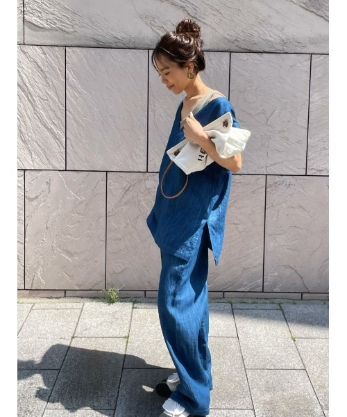 ulu(ウル)の「Linen denim vest(ベスト・レディース・ブルー・FREE)」の7枚目の写真