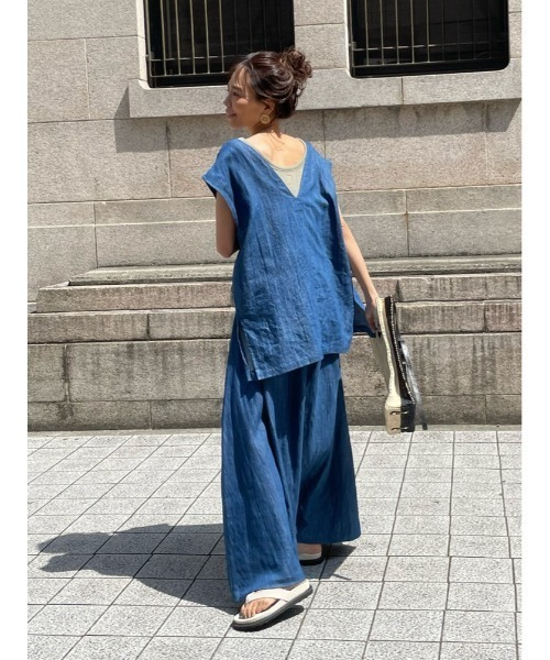 ulu(ウル)の「Linen denim vest(ベスト・レディース・ブルー・FREE)」の8枚目の写真