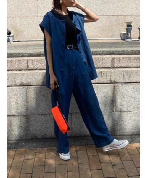 ulu(ウル)の「Linen denim vest(ベスト・レディース・ブルー・FREE)」の11枚目の写真