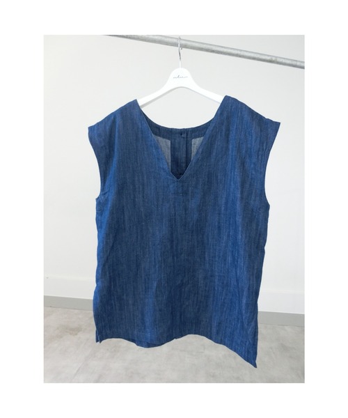 ulu(ウル)の「Linen denim vest(ベスト・レディース・ブルー・FREE)」の12枚目の写真