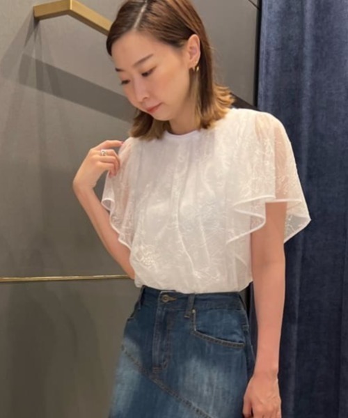 セール Tシャツ カットソー フラワーレースコンビカットソー Tシャツ カットソー Shop エポカザショップ のtシャツ カットソー フラワーレースコンビカットソー N2p をセール価格で購入できます Epoca Epoca トップス Shop エポカザショップ の