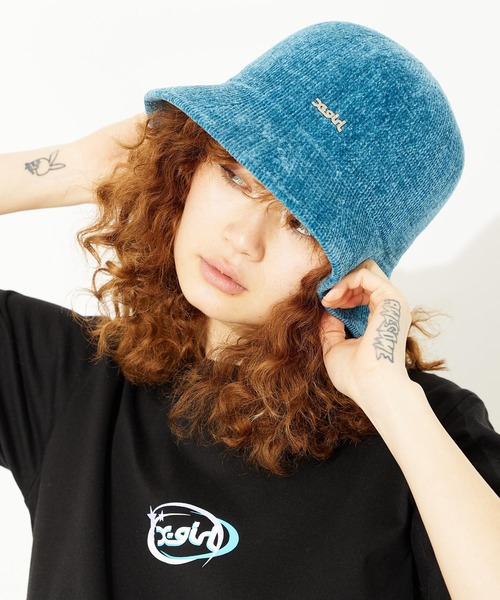 X-girl（エックスガール）の「MOLE YARN HAT（ハット・レディース・ライトブルー/ブラック/ベージュ・ONE SIZE）」の3枚目の写真