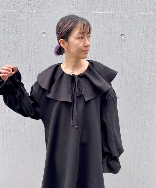 Candy Stripper(キャンディストリッパー)の「VOLUME COLLAR ワンピース(ワンピース・レディース・ブラック/ピンク/ヘザーグレー・2)」の18枚目の写真