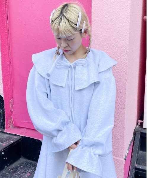 Candy Stripper(キャンディストリッパー)の「VOLUME COLLAR ワンピース(ワンピース・レディース・ブラック/ピンク/ヘザーグレー・2)」の14枚目の写真