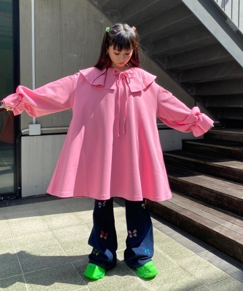 Candy Stripper(キャンディストリッパー)の「VOLUME COLLAR ワンピース(ワンピース・レディース・ブラック/ピンク/ヘザーグレー・2)」の8枚目の写真