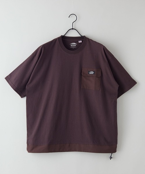 OUTDOOR PRODUCTS（アウトドアプロダクツ）の「【OUTDOOR PRODUCTS/アウトドアプロダクツ】USAコットン　裾切り替え　ドローコード　ビッグシルエット　ポケット付きTシャツ（Tシャツ/カットソー・メンズ・ブラウン/ホワイト/オリーブ/ブラック・LARGE/X-LARGE/MEDIUM）」の3枚目の写真