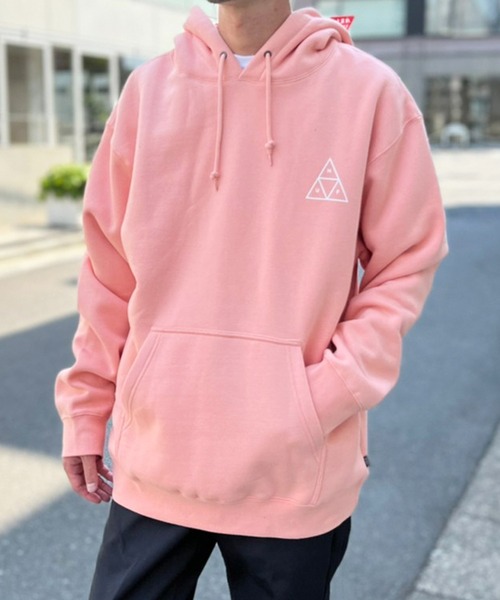 HUF（ハフ）の「【HUF】ハフ ESSENTIALS TT HOODIE フーディー パーカー PF00491（パーカー・メンズ・ブラック/グレー/ピンク/ダークグリーン・S/M/L/XL）」の6枚目の写真