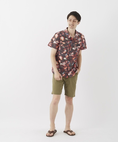 RUSTY(ラスティ)の「RUSTY/ラスティ シャツ メンズ ストレッチ 総柄 ベンチレーション ポケット付き 前開き リゾート 半袖 シャツ(シャツ/ブラウス・メンズ・ブラック/レッド・M/L/XL)」の12枚目の写真