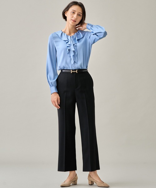 ANAYI（アナイ）の「ウールツイルフレアクロップドパンツ（その他パンツ・レディース・キャメル/ピンク/ブラック/グリーン・36/38/34）」の2枚目の写真