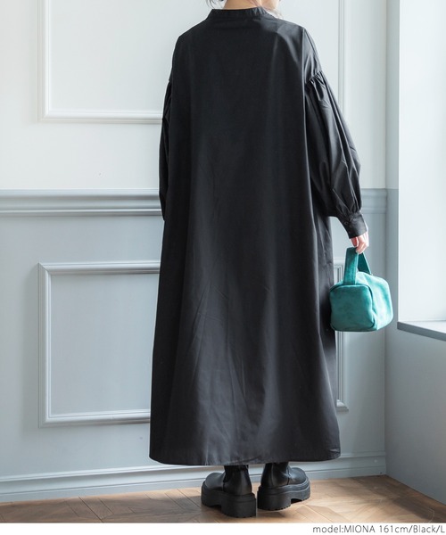 coca（coca）（コカ）の「袖ボリュームスリーブシャツワンピース（シャツワンピース・レディース・ホワイト/ブラック・M/L）」の9枚目の写真