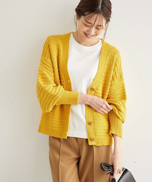 リリーヤーンショート丈ニットカーディガン