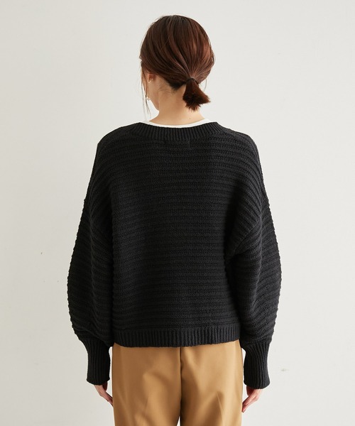 リリーヤーンショート丈ニットカーディガン