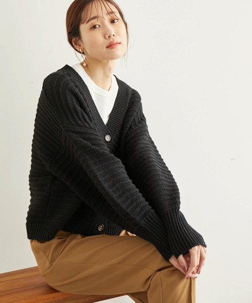 リリーヤーンショート丈ニットカーディガン