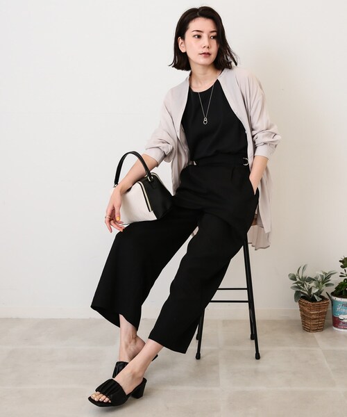 DRESKIP(ドレスキップ)の「◆【洗える】麻調ビンテ-ジツイル ワイドパンツ(その他パンツ・レディース・ベージュ/パープル系/ブラック/ダークブラウン・02/03)」の7枚目の写真