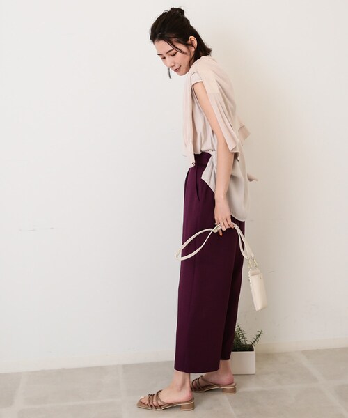 DRESKIP(ドレスキップ)の「◆【洗える】麻調ビンテ-ジツイル ワイドパンツ(その他パンツ・レディース・ベージュ/パープル系/ブラック/ダークブラウン・02/03)」の15枚目の写真