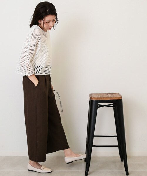 DRESKIP(ドレスキップ)の「◆【洗える】麻調ビンテ-ジツイル ワイドパンツ(その他パンツ・レディース・ベージュ/パープル系/ブラック/ダークブラウン・02/03)」の20枚目の写真