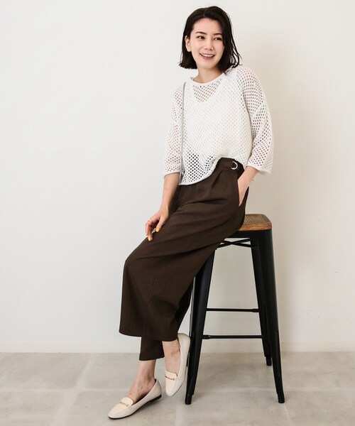 DRESKIP(ドレスキップ)の「◆【洗える】麻調ビンテ-ジツイル ワイドパンツ(その他パンツ・レディース・ベージュ/パープル系/ブラック/ダークブラウン・02/03)」の16枚目の写真