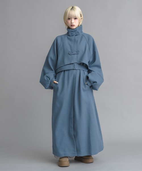 セール】【ユニセックス】スタンドカラーロングコート（その他アウター