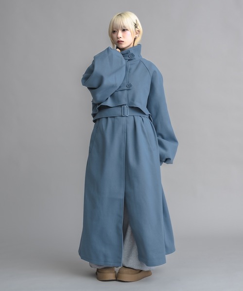 セール】【ユニセックス】スタンドカラーロングコート（その他アウター