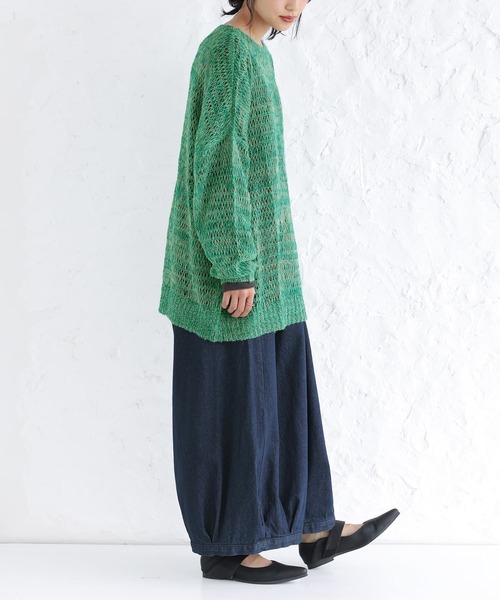 n'OrLABEL（ノアールレーベル）の「【廃盤】『透かしモヘヤタッチニット』（ニット/セーター・レディース・ライトブルー/オレンジ/ピンク/グリーン・FREE）」の13枚目の写真