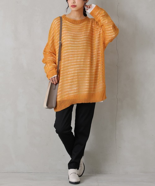 n'OrLABEL（ノアールレーベル）の「【廃盤】『透かしモヘヤタッチニット』（ニット/セーター・レディース・ライトブルー/オレンジ/ピンク/グリーン・FREE）」の15枚目の写真