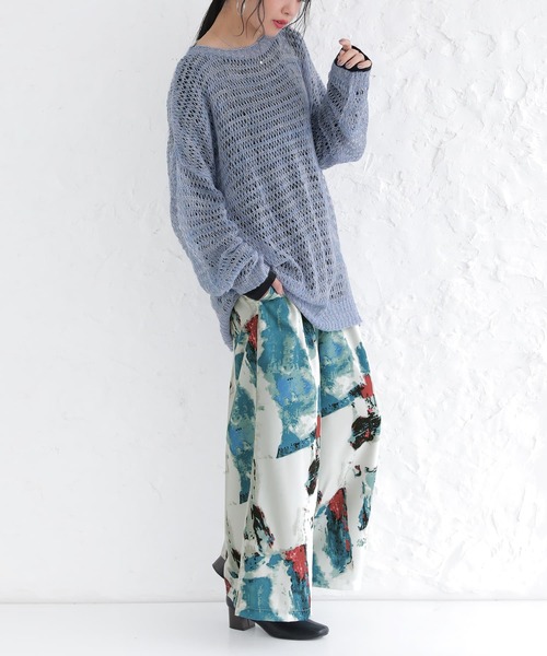 n'OrLABEL（ノアールレーベル）の「【廃盤】『透かしモヘヤタッチニット』（ニット/セーター・レディース・ライトブルー/オレンジ/ピンク/グリーン・FREE）」の21枚目の写真