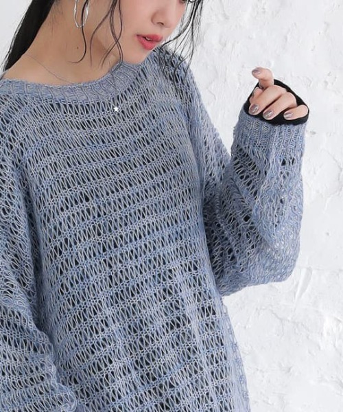 n'OrLABEL（ノアールレーベル）の「【廃盤】『透かしモヘヤタッチニット』（ニット/セーター・レディース・ライトブルー/オレンジ/ピンク/グリーン・FREE）」の19枚目の写真