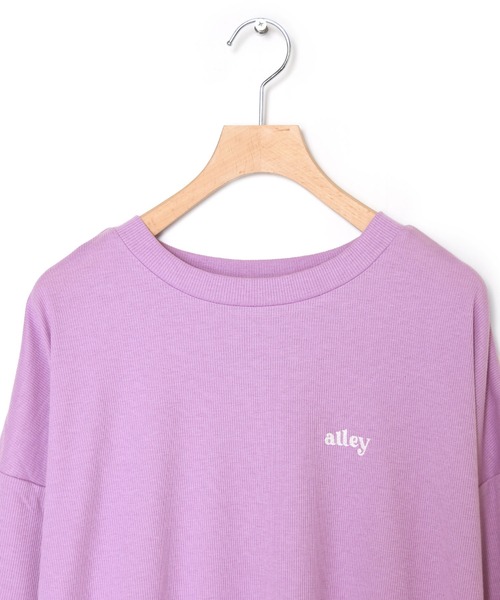 Alley by w closet（アリーバイダブルクローゼット）の「【Alley】クルーネックメローBIGプルオーバー（Tシャツ/カットソー・レディース・ホワイト×ピンク/ブラウン系その他/ラベンダー・FREE）」の5枚目の写真