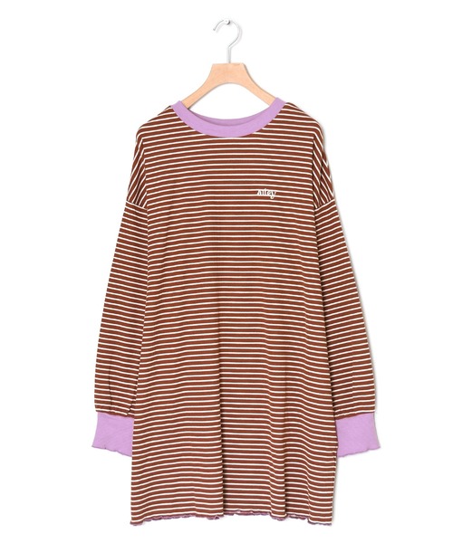 Alley by w closet（アリーバイダブルクローゼット）の「【Alley】クルーネックメローBIGプルオーバー（Tシャツ/カットソー・レディース・ホワイト×ピンク/ブラウン系その他/ラベンダー・FREE）」の8枚目の写真