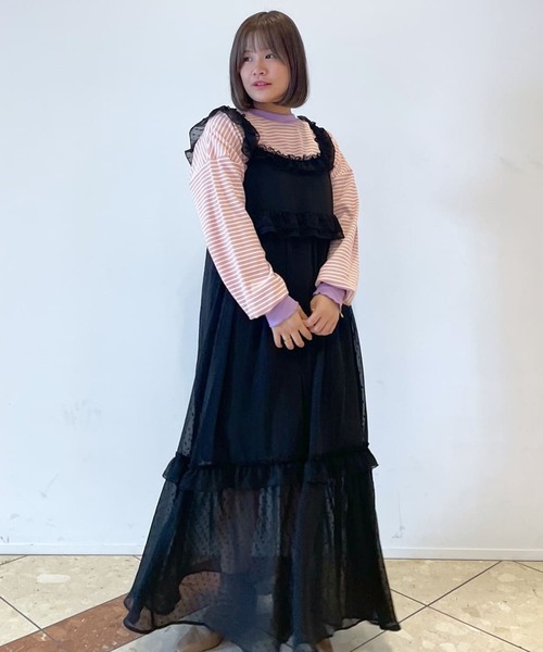 Alley by w closet（アリーバイダブルクローゼット）の「【Alley】クルーネックメローBIGプルオーバー（Tシャツ/カットソー・レディース・ホワイト×ピンク/ブラウン系その他/ラベンダー・FREE）」の21枚目の写真