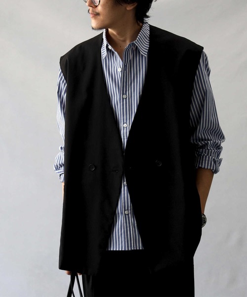 BACK NUMBER（バックナンバー）の「【BACK NUMBER】ジレベスト（ベスト・メンズ・ブラック/ブルー/ベージュ・M/L）」の2枚目の写真